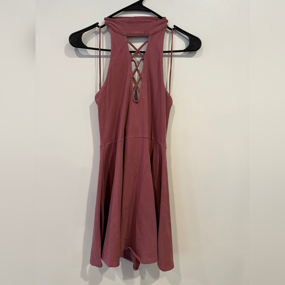 Express Pink Halter Sundress for a Night Out